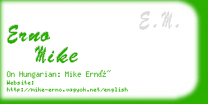 erno mike business card
